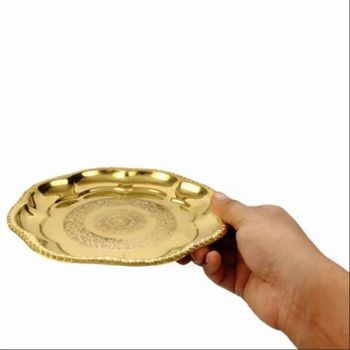 Decorative Brass Handicrafts Plate Usage Temple Material Brass Theme Traditional Placement Table Top Surface Design - Spillbox Innovation Private Limited - India