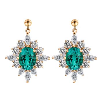 Custom Luxury 18K 14K 10K Silver Fine Stud Earrings Lab Gemstone - Wuzhou Provence Jewelry Co., Ltd. - China