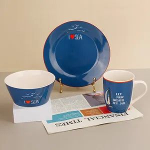 Ceramic Dishes Dinner Ware Set 3PCS Ceramic Plates Sets Dinnerware Tableware - Hunan Huihong Economic Trading Co., Ltd. - China