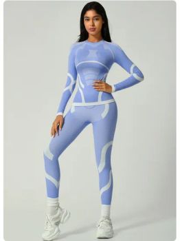 Women's Winter Sports Yoga Set Long Sleeve Breathable Windproof Sports T-Shirt High Waist Butt Ski Snow Wear - Yiwu Wanshian Trading Co., Ltd. - China