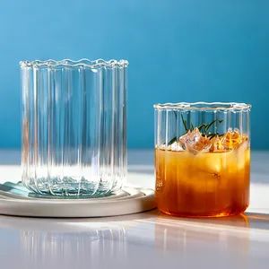 Ribbed Heat Resistant Glass Frozen Drinking Clear Glass Cup - Hebei Zhuozhongxi Glass Products Co., Ltd. - China