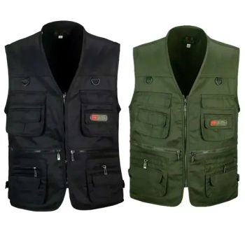 Custom Designs Newest Outdoor Men's Multi Pocket Cotton Fishing Photography Jacket Vest Plus Size Waistcoats - Hebei Landun Import & Export Co., Ltd - China