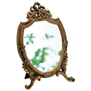 Vintage Gold Resin Frame Decorative Wall Mirror Makeup Tabletop Mirrors - Fuzhou Liandesheng Trading Co., Ltd - China
