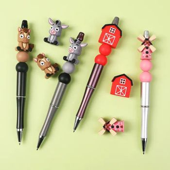BPA Free Manufacture Silicone Beads Focal Cartoon 3D Farm Animals New Silicone Custom Designer Focal Beads for Pens Making - Jinjiang Deek Plastic Products Co., Limited - China