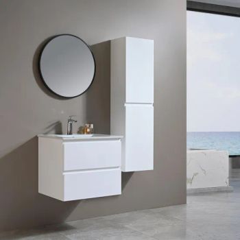 Minimalist White Lacquer Finish Bathroom Vanity with Storage Drawers - Hangzhou Spremium Bathroom Co., Ltd. - China