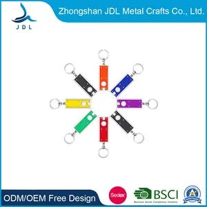 Promotion Gift Debossed Pointer Red Acrylic Printed Acrylic Color Fill Logo Rectangle Metal LED Keychain - Zhongshan JDL Metal Crafts Co., Ltd. - China