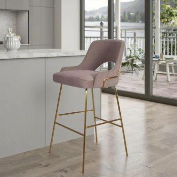 Wholesale Modern Luxury Breakfast Velvet Dining Room Chair Bar Stools Stainless Steel Bar Stools High Chair for Kitchen Cafe - Foshan Xinda Furniture Co., Ltd. - China