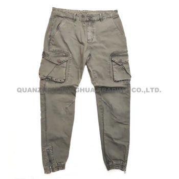 Mens Boys Cargo Pants Cotton Washed Trousers Length Long Origin China Model Straight Feature Vintage Material Cotton Sample - QUANZHOU LONGHUA TRADING CO., LTD. - China