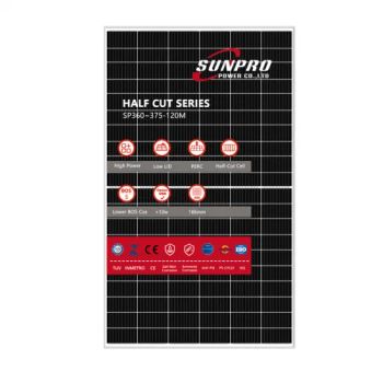 High Efficiency 375W Mono Half-Cut Solar Panel, 166mm Solar Cells - Zhejiang Sunpro Power Technology Co., Ltd. - China