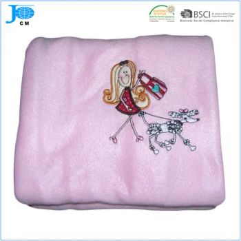 100 Polyester Polar Fleece Coral Fleece Promotional Embroidery Blanket - Jiande Chengming Hometextiles Co., Ltd. - China
