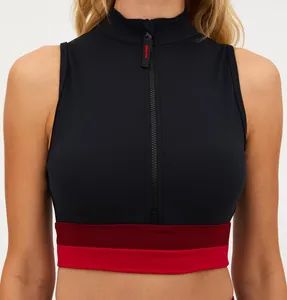 Yoga Sports Bra Tank Top Front Half Zip with Standard Collar - Xiamen Green Time Trading Co., Ltd. - China