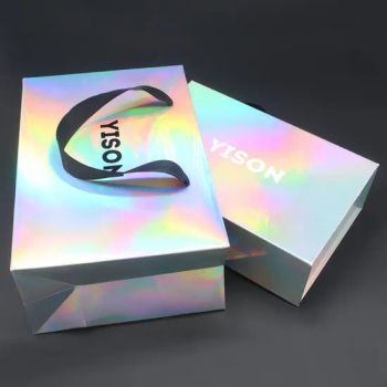 Custom Shopping Holographic Paper Bags Packaging for Gift - Guangzhou Yison Printing Co., Ltd. - China