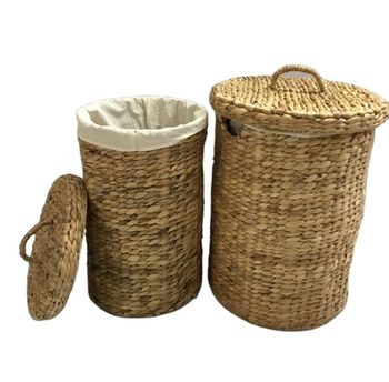 new trend Wicker laundry baskets - Handwoven laundry basket with lid - home storage & organization - SON TRA HANDICRAFT EXPORT COMPANY LIMITED - Vietnam