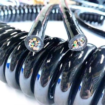 Cat5 Light Tower Solar Trailer Extension Spring Cables Coiled Retractile Cords - Lanka Industrial Automation (Shanghai) Co., Ltd. - China