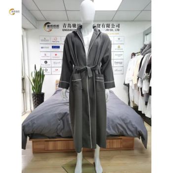 Custom Black Long Sleeve Nightgown Knitting Men Bathrobe with Belt - Qingdao Chifang Textile and Industry Co., Ltd. - China