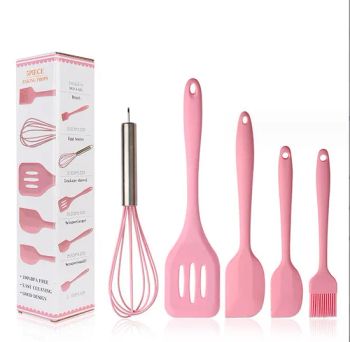 Wholesale Colored Silicone Kitchenware Five-Piece Set Scraper Oil Brush Shovel Egg Beater Baking and Cooking Tool Sets Factory Price - Dongguan Wisdom Peak Technology Co., Ltd - China