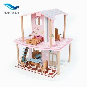 Kids Wooden Doll House Small Cartoon DIY Pretend Play 1Y Size Small Origin China Trademark West Shore Specification OEM/ODM - Dalian West Shore Wood Co., Ltd. - China