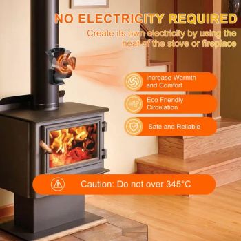 Indoor Home Heater Magnetic Chimney Flue Exhaust Stove Fan Heat Powered 4 Blades Ecofan Fireplace Sets Accessories - Shenzhen Voda Tech Co., Ltd. - China