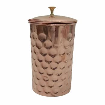 Copper Hammered Diamond Jug, Capacity: 1.5 L Size Large Weight 180 g Capacity 1.5 L Material Copper Pattern Hammered Shape - Parth Handicrafts - India