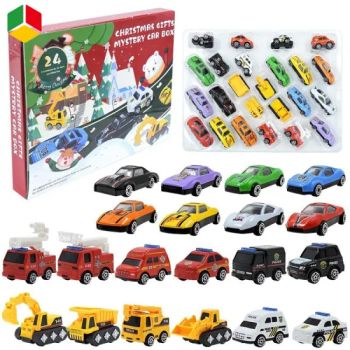 QS Wholesale Diecast Car Toys Children Surpise Blind Box Simulation Metal Car Map Carpet Christmas Countdown Calendar 24 PCS Alloy Car Set Toys for Kids Gift - Shantou Qunsheng Toys Co., Ltd - China
