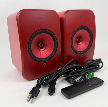 Red KEF LSXII Wireless Bookshelf 2 Speakers (Pair) - M P S LLC - Philippines