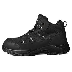 Leather & Mesh Upper with Grip Sole Men's High-Top Hiking Boots for Mountain Trekking - Quanzhou Ruby Raven Co., Ltd. - China