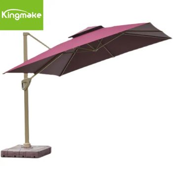 Wholesale Cantilever Umbrella Solar Umbrella LED Light Parasols Patio Garden Furniture Luxury Outdoor Umbrella - Foshan Kingmake Industry Co., Ltd. - China