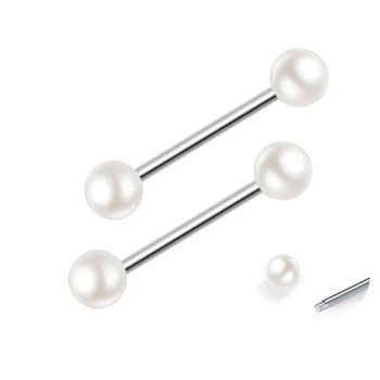 Fashion ASTM F136 Titanium Ball Pearl Nipple Tongue Stud Barbell Body Piercing Jewelry - Dongguan Jiang Titanium Jewelry Co., LTD - China