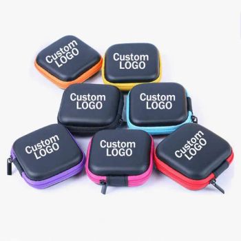 Portable Square Earphone Carrying Cases Hard EVA Earbud Case Bag for Headphones USB Cables - Jinjiang Saychum Gift Company - China