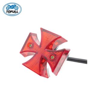 Motorcycle Tail Light Cross LED ABS Surround with Red Lens Rear License Plate Tail Light Motorcycle Chopper Dirt Bike - Ningbo Tofull Motorcycle Parts Co., Ltd. - China