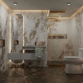 Matte Vitrified Bathroom - Rose Gold with Premium Tiles, Size: 2x4 Feet - Miggla Industries Private Limited - India