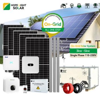 Sistema Solar on Grid 5kw 6kw 7kw 8kw 10kw Single Phase Solar Energy System - Hope Light Solar Co., Ltd. - China