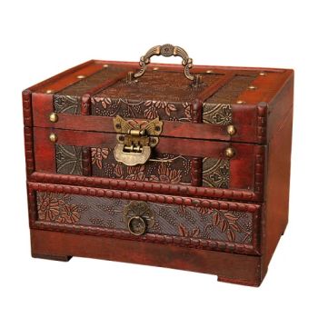 Antique Wooden Jewelry Box Wooden Gift Box Size Medium Material Wood Shape Rectangle Model NO. NT8111 Open Way Clamshell - Suzhou Bongo Import & Export Co., Ltd. - China