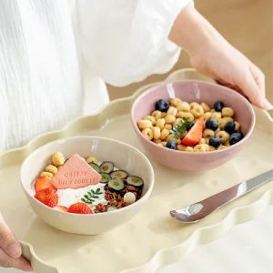 Home Restaurant Tableware Ceramic Breakfast Dessert Yogurt Ice Cream Oatmeal Bowl - GENOL CERAMICS CO.,LTD - China