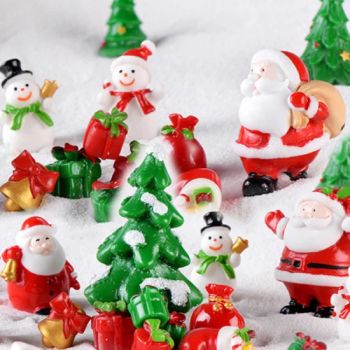 Christmas Tree Santa Claus Snowman GIF Box Kawaii Miniature Resin Crafts - Skylark Network Co., Ltd. - China