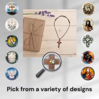 NFC Necklace Sandal Wood Glass Wax Cord NFC Necklace Daily Bible Christian Bracelet No Charge Bible Verse RFID Cross OEM/ODM - Hubei Youhao IoT Technology Co., Ltd - China