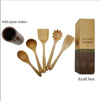 Teak Kitchen Utensils Set Wooden Kitchenware Acacia Wood Cooking Tool Sets - Changsha Qingyulan Homeware Co., Ltd. - China