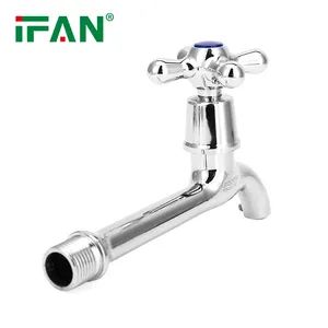 Ifan Manufacturer Plastic Coated Iron Water Tap 1/2'' Cross Handle Bibcock Fuacet Zinc Alloy Bathroom Faucets - Zhuji Fengfan Piping Co., Ltd. - China