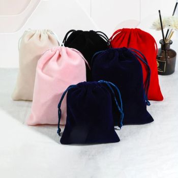 High Quality Velvet Fabric Jewelry Drawstring Pouches Xmas Gift Bags Wedding Favor Packaging Party Favor Bag Accept Custom Logo - Wenzhou Sunray Technology Co., Ltd. - China
