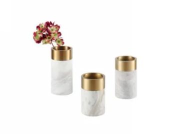 European Modern Marble Metal Flower Vases for Home Decoration - FVB Hardware Co., Ltd. - China