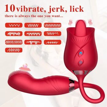 Silicone Tongue Licking Rose Vibrator for Egg Masturbator Clitoris Nipple Sex Toy Stimulator - Xingtai Lemon Tree Trading Co., Ltd. - China