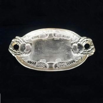 Silver Brass Handicrafts Tray Pack Type Box Material Brass Size 14x9.5 Inch Shape Rectangular Finish Silver - Arts And Crafts Exporters - India
