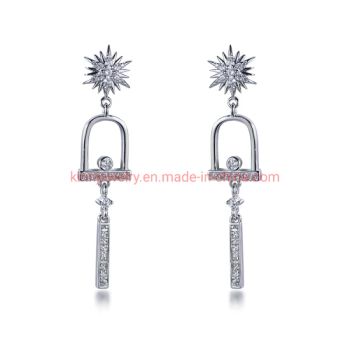 Stunning Star-Shaped Diamond Dangle Earrings for Elegant Women - Zhuhai Kirin Jewelry Co., Ltd. - China