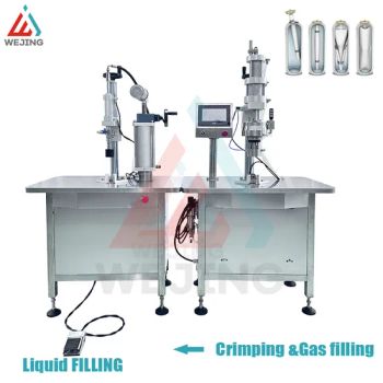 Semi Automatic Bag on Valve Bov Aerosol Spray Can Gas Filling Machines - Guangzhou Wejing Intelligent Equipment Co., Ltd - China