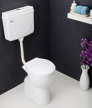 Floor Mounted White Closed Front Water Closet Shape Round Color White Type Western Condition New Usage/Application Home Mount Type Floor - Mohammedi Tools & Hardware - India