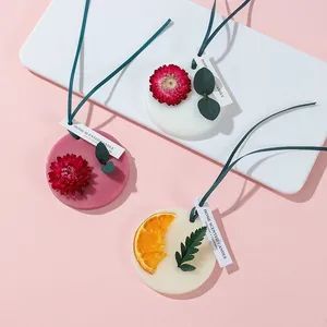 Factory Supply Nordic Vanilla Scented Candles Handmade Custom Car Home Decoration Aromatherapy Wax Tablets with Dried Flowers - Qingdao Huanxi Homeware Co., Ltd - China