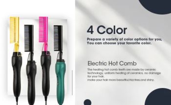 Adjustable Temperature Curler Straightening Brush Electric Hot Comb Hair Straightener Comb - Xuchang Leyide Import And Export Trading Co., Ltd. - China
