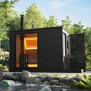 Premium Cedar Wood Sauna Room for 4 People - 6kw Dry Steam MOQ 1set Color Black Origin China Brand Tz-Jtt Trademark - Shandong Jiutiantu International Trade Co., Ltd. - China
