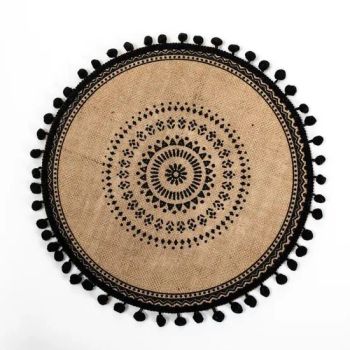 Farmhouse Round Jute Place Mats with Pompom Tassel for Table Decorations - Anji Yangyi Textile Co, . Ltd - China