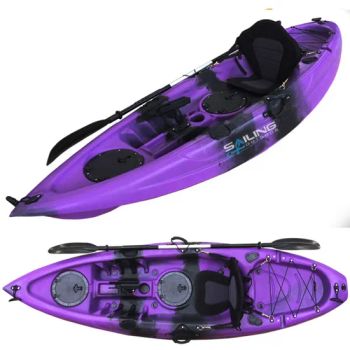 Wholesales 1 Person Plastic PE Raw Sport Touring Lake River Ocean Boat Fishing Kayak with Rod Holders Paddle - Ningbo Yinzhou Sailing Outdoor Co., Ltd. - China